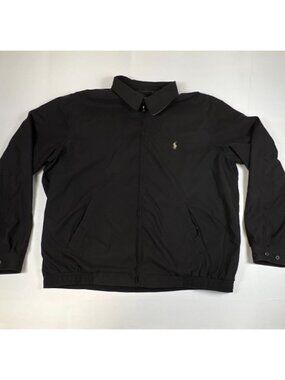 Vintage Polo Ralph Lauren Men's 2XLT Harrington Jacket Big and Tall Black Bomber